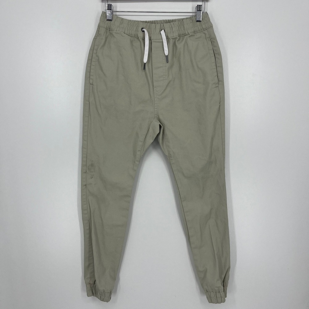 Zanerobe Sureshot Joggers Mens 30 Tan Khaki Elastic Waist Tapered Pants